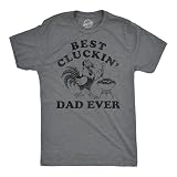 Mens Funny T Shirts Best Cluckin Dad Ever Sarcastic Fathers Day Graphic Novelty Tee for Men Funny T Shirts Dad Joke Apparel for Men Cool Sarcastic Short Dark Grey L