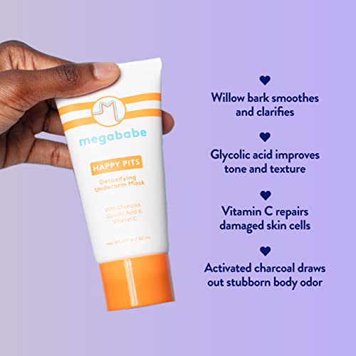 Megababe Underarm Mask - Happy Pits | With Detoxifying Charcoal & Vitamin C | 3 fl oz - Thumbnail 3