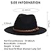 Womens Fedora Hat Classic Wide Brim Floppy Panama Hat with Ring Belt Buckle Wool Fashion Fedora Hat