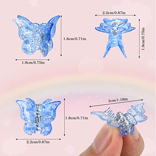 100 peças de acessórios de cabelo com glitter de borboleta - Tiweio Clipes de cabelo pequenos colori