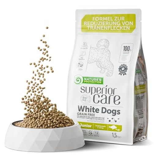 Nature's Protection Superior Care Trockenfutter Für Junior Kleiner Und Mini-rassen Hunde Fell Der Hellen Farbe (Malteser, Bichon Frisé) I Mit Weißfisch I Gewichtskontrolle I Getreidefrei I 1.5 kg