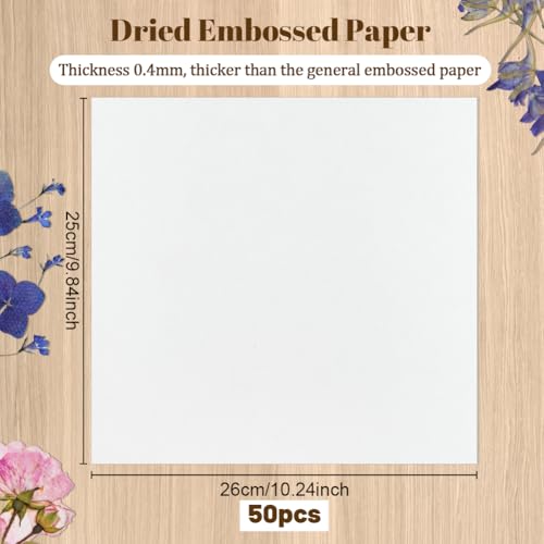 OLYCRAFT 50 Packung Löschpapier Für Blumenpressen 26x25cm Weiß Wiederverwendbar Für Herbariumpressen Zum Selbermachen von Blumenkonservierungs Und Kunstprojekten – 0.4mm Dick