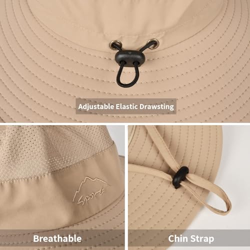 Image of Sun Hats for Men Women Fishing Hat UPF 50+ Breathable Wide Brim Summer UV Protection Hat
