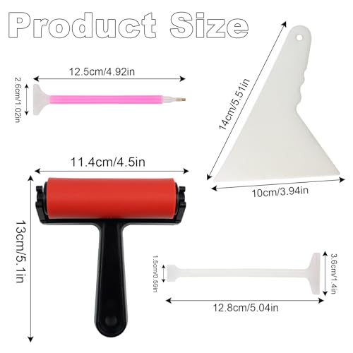 Image of AiYuanzsh 4 Pack Diamond Art Tools with Roller Press Tool, 2 Fix Aligning Repair Tools and 9-Drill Diamond Painting Pen, Diamond Painting Accessories Kit for Adult DIY Diamond Art