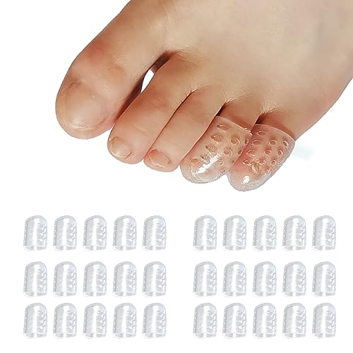 LHFFZJ Original Soft Gel Toe Cap, 30 Pcs Toe Protectors Breathable Little Toe Covers for Men & Women, Toe Sleeves for Ingrown Toenails, Corns, Blisters, Hammer Toes and Other Painful Toe Problems