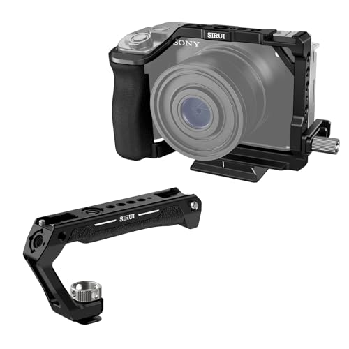 Image of SIRUI Camera Cage for Sony ZV-E1 with Silicone Grip and HDMI Cable Clamp and Cold Shoe Mount Camera Top Handle Bundle