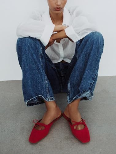 Sqaure Toe Mules for Women Slip On Bow Flats3