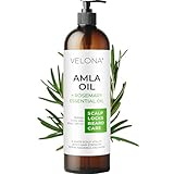 velona Organic Amla Oil with Rosemary - 8 oz | Promoting Hair, Scalp, Eyelash and Eyebrow Growth | 100% Natural and Pure