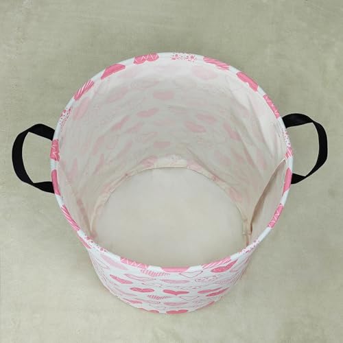Image of Laundry Hamper Fabric Organizer Collapsible Basket Angel Heart | Waterproof Storage Bin Kids Toy Clothes Baskets for Gift Children Nursery Bedroom Bathroom