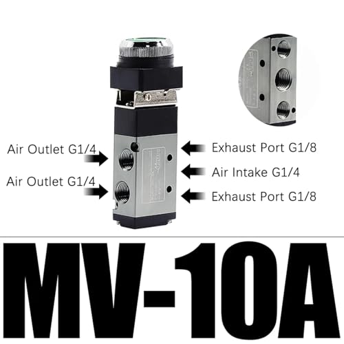 Válvula de dos posiciones y tres vías MV-10A manual neumática 3