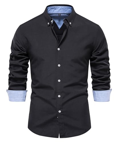 Btmpmcs Chemise Homme Manches Longues Regular Fit Chemises Chemise Boutonnée élégante Casual Business Formelle Chemise Repassage Facile Extensible sans Plis...