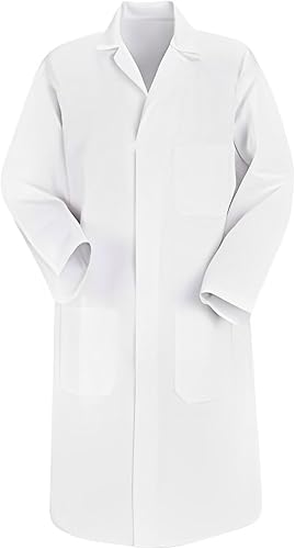 Abrigos de laboratorio blancos para mujeres y hombres unisex abrigo de laboratorio profesional para mujeres, abrigo médico largo de algodón de manga