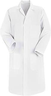 Chaqueta de trabajo para mujer y hombre, color blanco, chaqueta de trabajo, unisex, bata de laboratorio, bata larga, cuello alto, bata de laboratorio, cosplay, ropa de trabajo