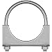 TOTALFLOW Natural Finish 4" TF-U400 304 Stainless Steel Saddle U-Bolt Exhaust Muffler Clamp-4 Inch