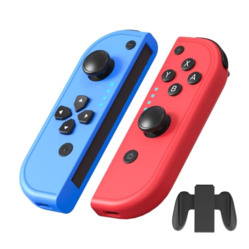 Yangame Mando Switch, Set 2 L/R Mandos para Switch/Lite/OLED Inalambrico, Mandos con Dual Vibración/Gyro Axis, con Soporte Recargable