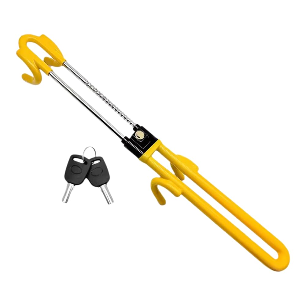 Jnchdghwa Heavy Duty Steering Wheel Lock Anti-Theft Device Universal Fit Adjustable Security