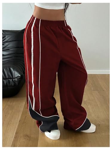 SOLY HUX Women's Parachute Pants Elastic Waist Y2k Baggy Track Sweatpants with Pockets Streetwear4