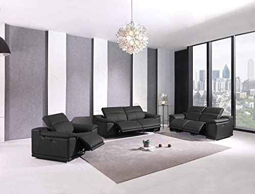 Sillón reclinable piel italiano Gris miniatura 3