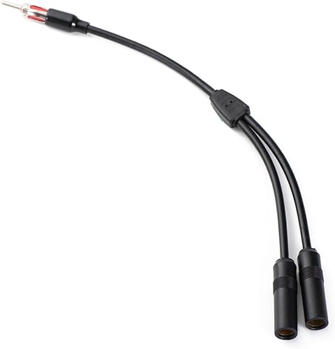 RedYutou Antena universal para coche, 1 macho a 2 hembra, divisor en forma de Y, adaptador de antena de radio, cable conector FM AM Audio estéreo