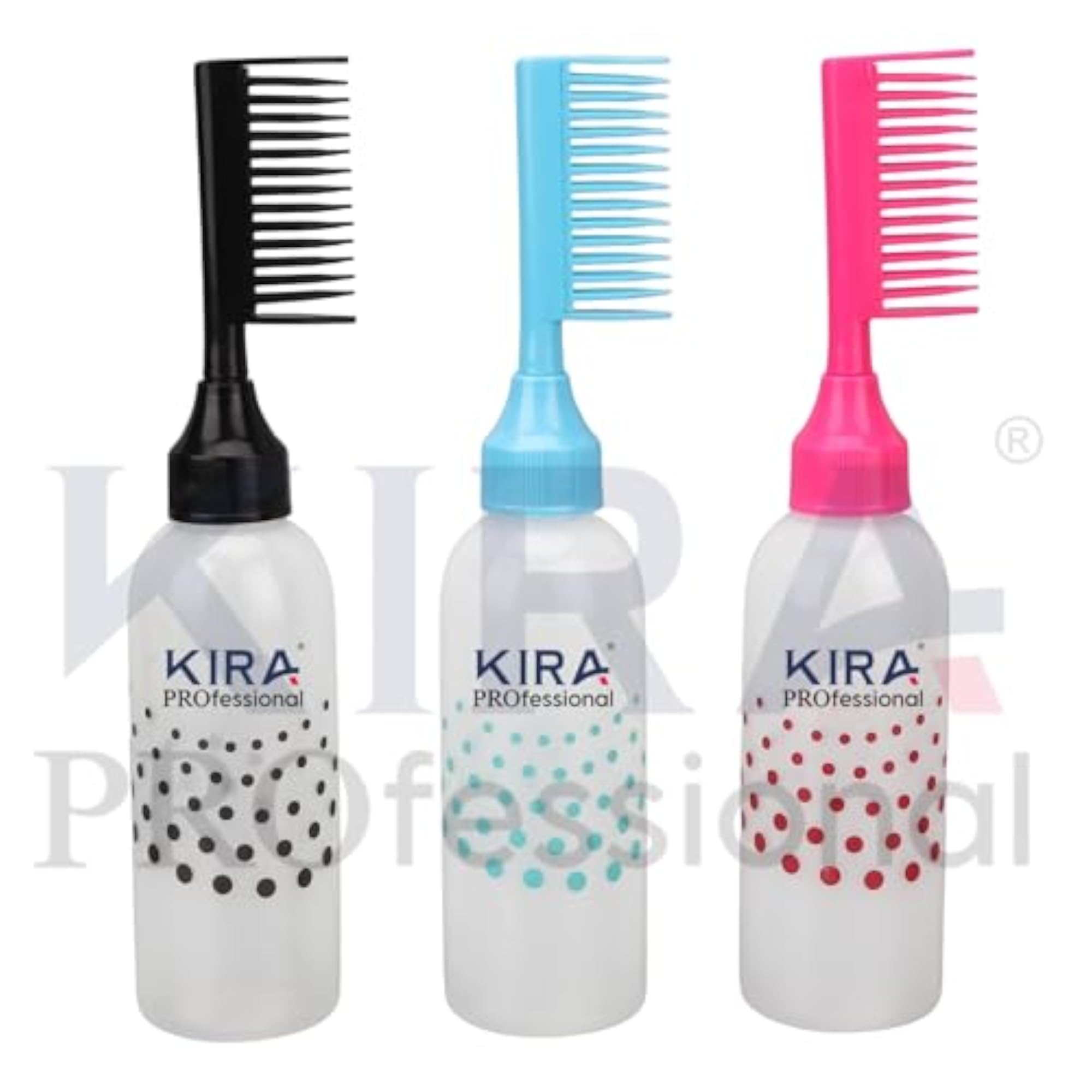 Hair Applicator Bottle with Comb and Cap for Liquid Application