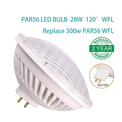 Baoming Par56 Wfl Led Bulb Neutral White (4000~4500K) Replace Standard Par56 300 Watt Halogen Light 28W 120°Deg Ac/120V Base Type: Gx16D #TOP4