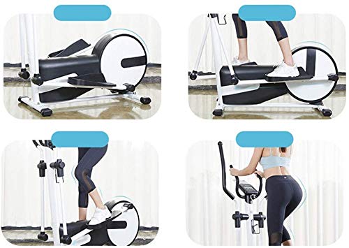 Image of Elliptical Machine 9KG Two-Way Magnetic Control Flywheel Indoor Exercise Bike Black and White Color Stepping Fitness Equipment for Men /Women