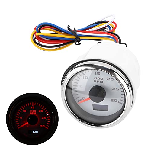 Tacómetro de 52mm con puntero y luz roja de fondo para motor de gasolina de 9-30V