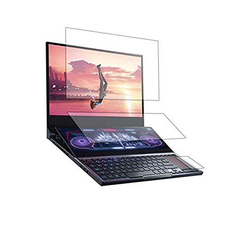 【3枚組(画面+タッチパッド)】ClearView(クリアビュー) Asus ROG Zephyrus Duo 15 GX550LXS 2020年8月モデル 15.6インチ用【高機能反射防止】液晶保護フィルム 高機能反射防止(スムースタッチ/抗菌)タイプ