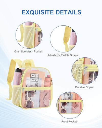 Image of Clear Backpack for Stadium Events, 12x12x6 Small Clear Plastic bag with Reinforced Straps for Game Security Festival Concert