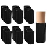 24 PCS Furniture Leg Knitted Protector- Chair Leg Floor Protectors for Avoid Scratches, Furniture Leg Socks for Moving Easily and Reduce Noise, Black