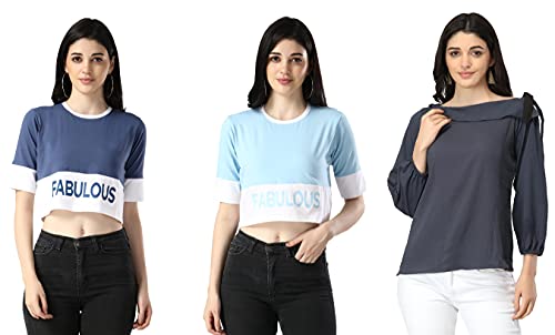 Image of DHRUVI TRENDZ Women's Regular Fit Tops | T Shirt for Women | Tops for Jeans for Women | Tops for Women | Western Tops for Women Stylish | T-Shirt for Women