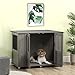 PawHut Hundekäfig für Zuhause, Haustierkäfig, Hundehütte Indoor mit Schloss, Magnettür, Hundehaus mit Fenster, Hundebox für extra große Hunde, Grau, 114 x 60 x 82 cm