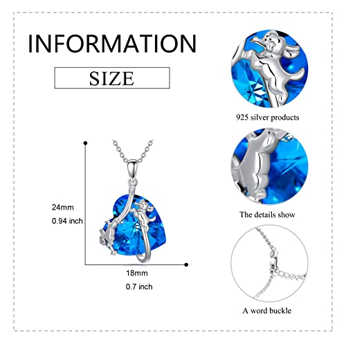 Vonala Dog Necklace For Girls Sterling Silver Dog Necklace Pendant Puppy Heart Crystal Necklace Dog Jewelry Gifts For Teens Girls Mom Birthday #TOP4