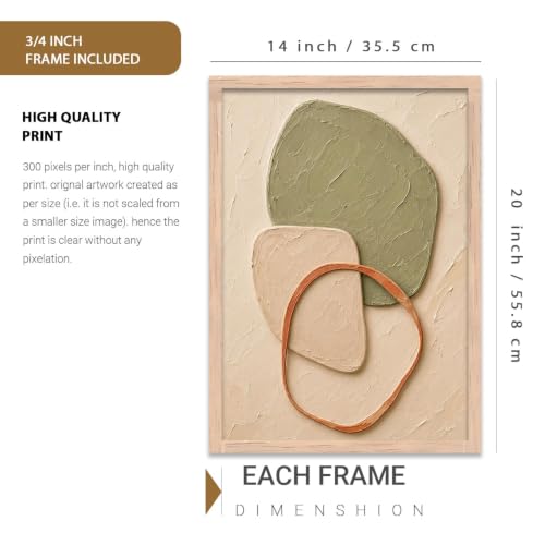 Image of kotart Decorative Boho Wall Art Painting With Frame | Boho Painting For Living Room Bed Room Hotel Wall Decor Digital Reprint (14X20 inch)