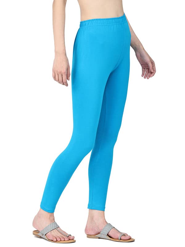 Robinbosky Premium Cotton Lycra Stretchable Blue Ankle Leggings (2XL, BLUEDANUBE) - Image 4 thumbnail