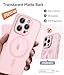 FNTCASE for iPhone 14 Pro Max Case: [Compatible with Magsafe] Translucent Matte Cases with [Full Camera Protection] [Screen Protector] Military Grade Shockproof Protective Phone Cover - Light Pink