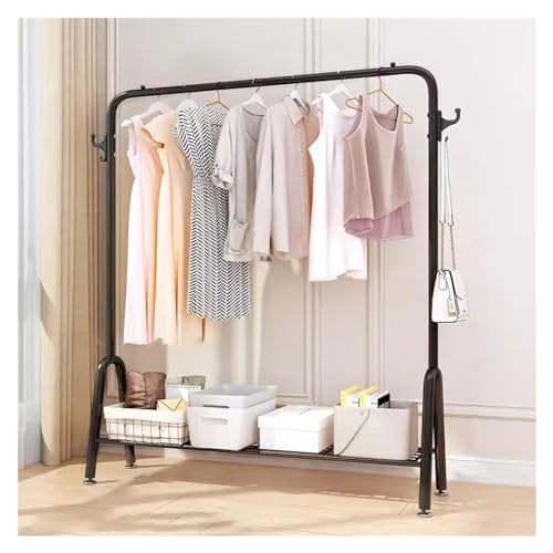 Perchero de metal resistente con estantes para ropa de boutique y dormitorio