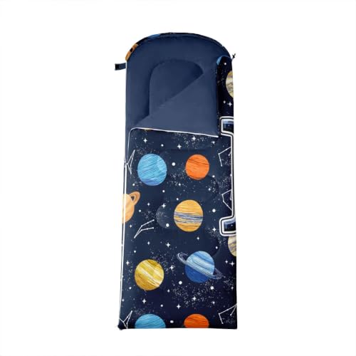 Bolsa de dormir Rectangular para Camping y Senderismo Erosebridal - Poliéster, Individual, 90x31 pulgadas, color Yellow Blue Black miniatura 3