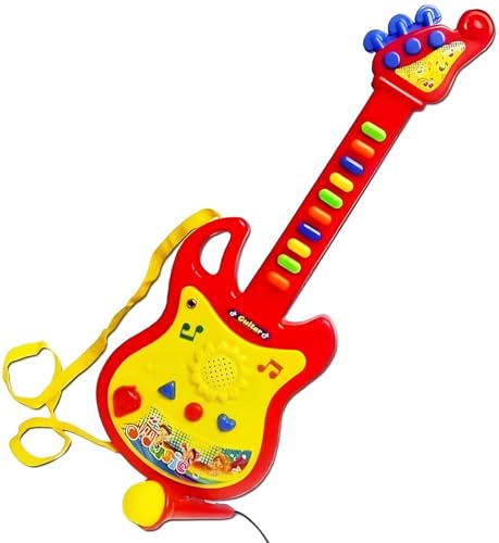 Chitarra Elettrica Giocattolo Bambini con Microfono