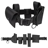 KEESIN 6 in 1 Utility Tactical Belt Multifunktionale Outdoor-Gürteltasche Patrouillenausrüstung für die Polizeiwache Sicherheitsjagd mit 5 Komponentenbeuteln(Schwarz)