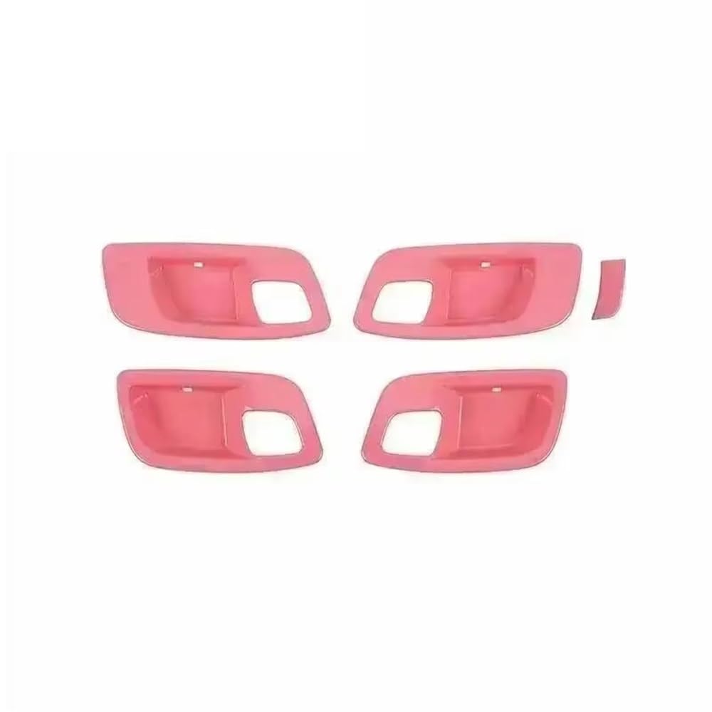 Dyog 5 Pcs Pink Car Interior Decoration Cover Car Inner Door Handle Bowl Decoration Cover For Charger For Chrysler 300C 2011 Up Interior Accessories(5 Pcs Pink)
