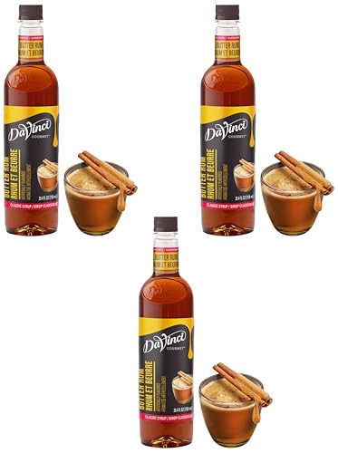 Image of DaVinci Gourmet Butter Rum Syrup | 25.4 Fluid Ounce | Pack of 3 | Classic