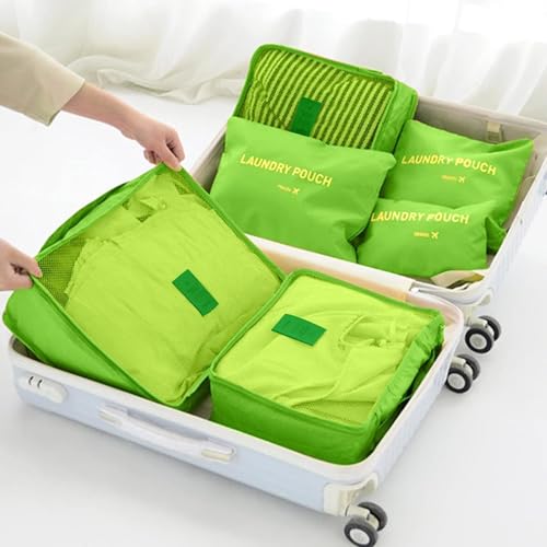 Image of Travel Organizer, Packing Cubes for Travel, Travel Essentials, Toiletry Bag, Packing Bags for Clothes, Travel Organizer for Women, Travel Pouch, Travel Organizer (GREEN)