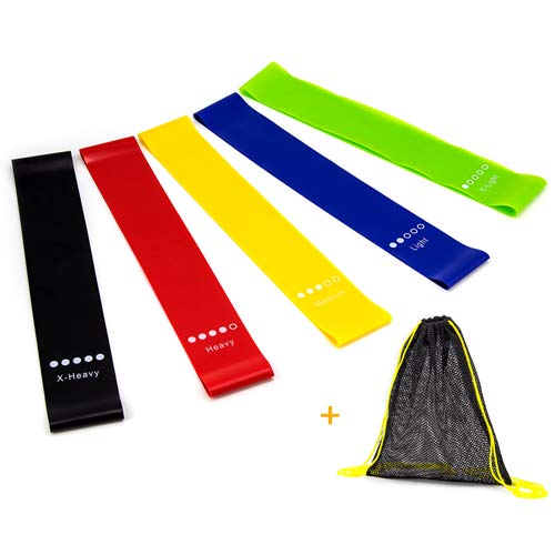 Resistance Bands, UJoylify Exercise Bands for Women - Resistance Loop Bands for Legs and Butt - Workout Bands for Home GYM Fitness,5 Set with Carry Bag