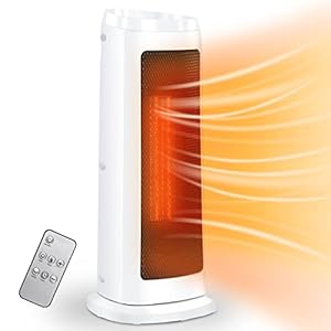 Ikodm Keramische ventilatorkachel, 2000 W, met automatische oscillatie, energiebesparend, 2 modi, heteluchtverwarming, energiebesparend voor de woonkamer, kantoor, wit