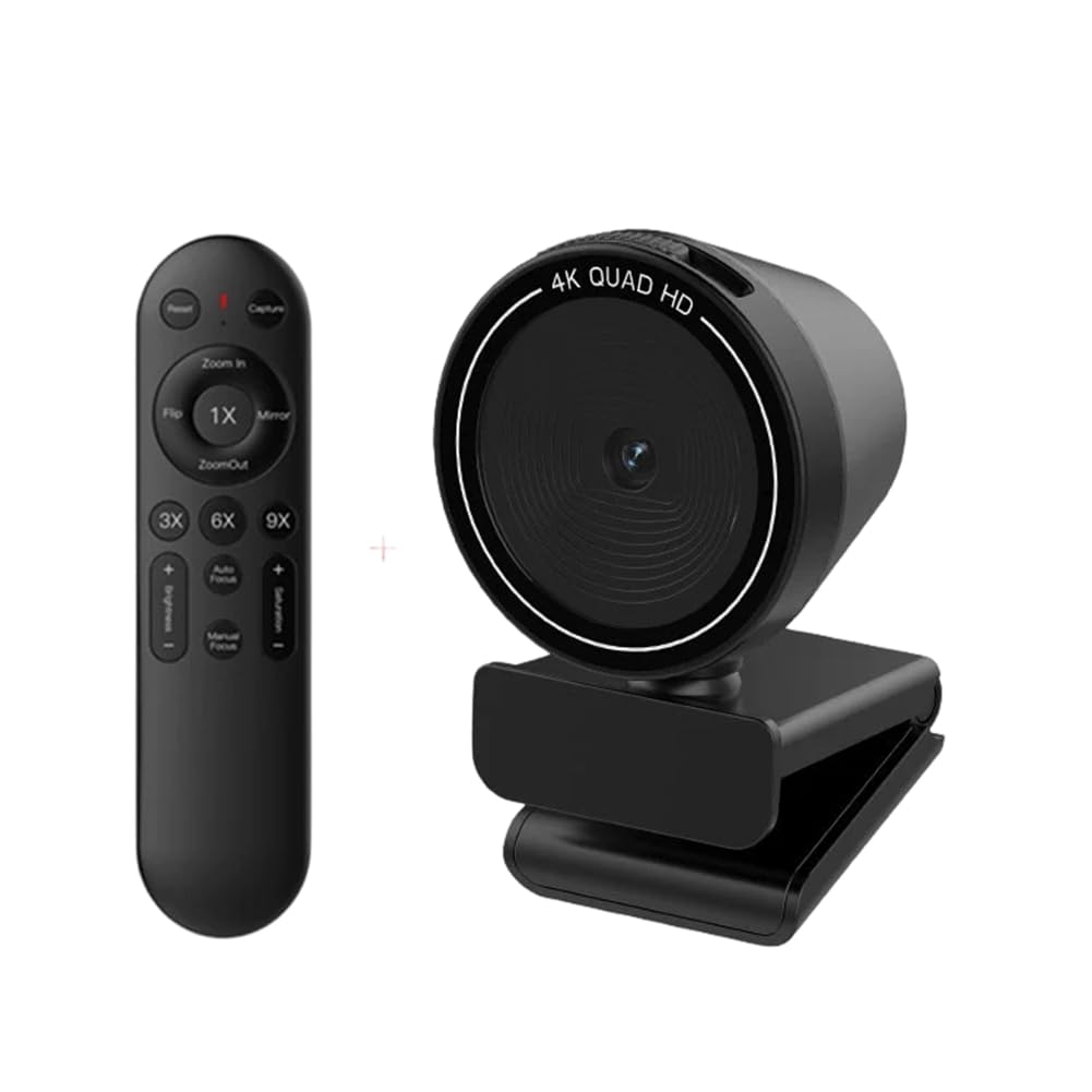 Cámara Web USB 4K HD para Transmisión en para, Clases en Línea y Videoconferencias con Enfoque Automático y Control Remoto.