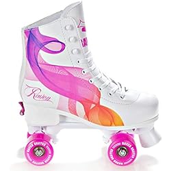 Patines Artisticos Profesionales Risport Raven Patines de Ruedas Serena, Color Naranja/Rosa Ajustable (35-38 (22,5 cm-24 cm))