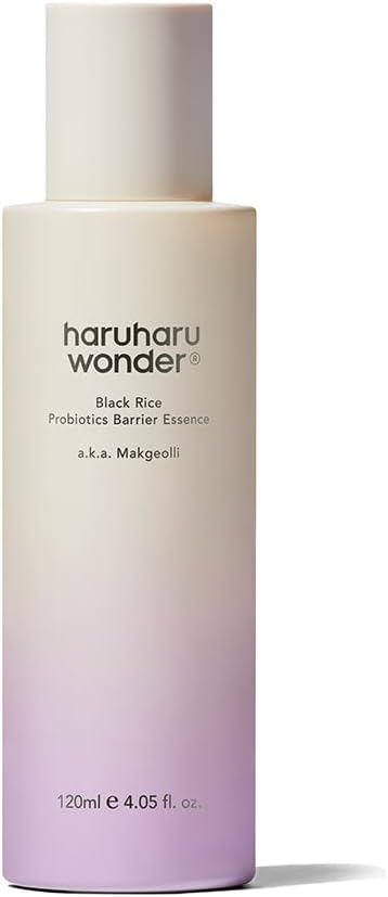haruharu Wonder Essence de barrière aux probiotiques de riz noir 4,05 fl. oz., Tonique essence pour renforcer la barrière cutanée avec des céramides, ingrédients fermentés, apaisant, hydratant, repulpant