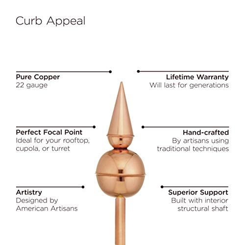 Good Directions 2118Mv-700 18" Square Manchester Vinyl Avalon Copper Finial Cupola, White #TOP4