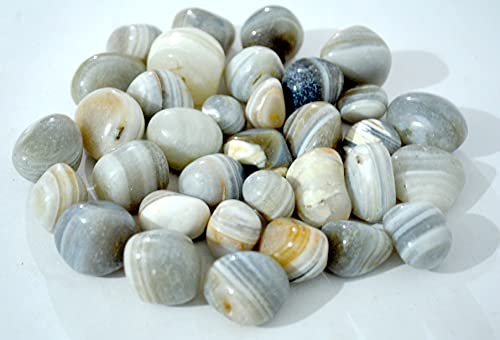 Image of Natural Banded Pebbles Stones for Decoration, Plants Pots, Table Decor, Home Decor (900 Grams, Natural Banded)